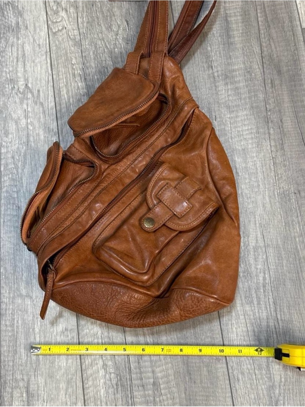 We The Free Brown Leather Backpack Sling Bag - Picture 7 of 8